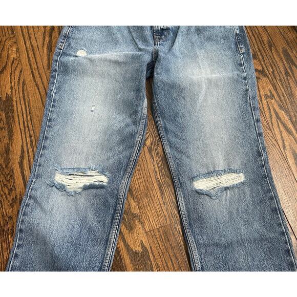 Womens Good American Size 6 (28) Good 90's Icon Jeans Distressed Indigo Blue NWT - Picture 4 of 9